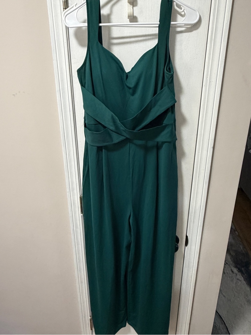 HALARA Emerald Green Sleeveless Wide-Leg Jumpsuit built in bra